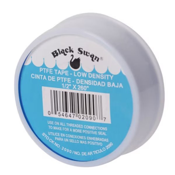 PTFE Tape - Low Density 1/2" x 520", Black Swan, Mfr#: 2095