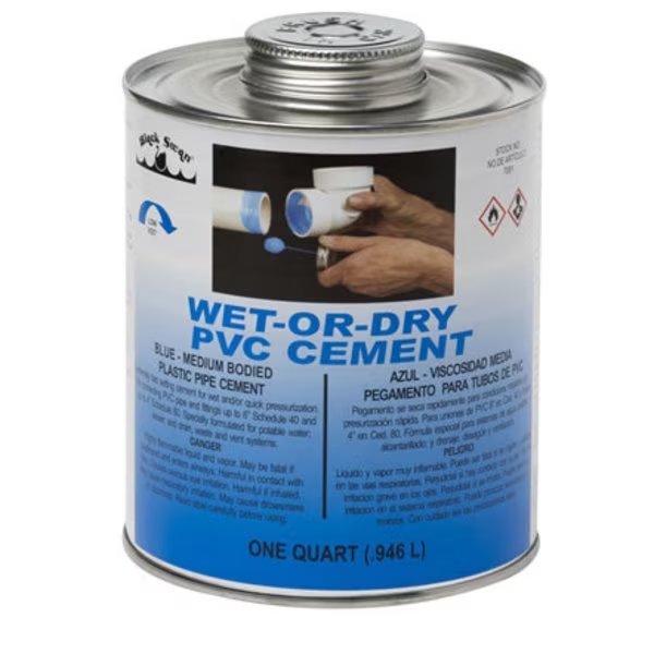 Wet-or-Dry PVC Cement (Blue) Pint, Black Swan, Mfr#: 7080