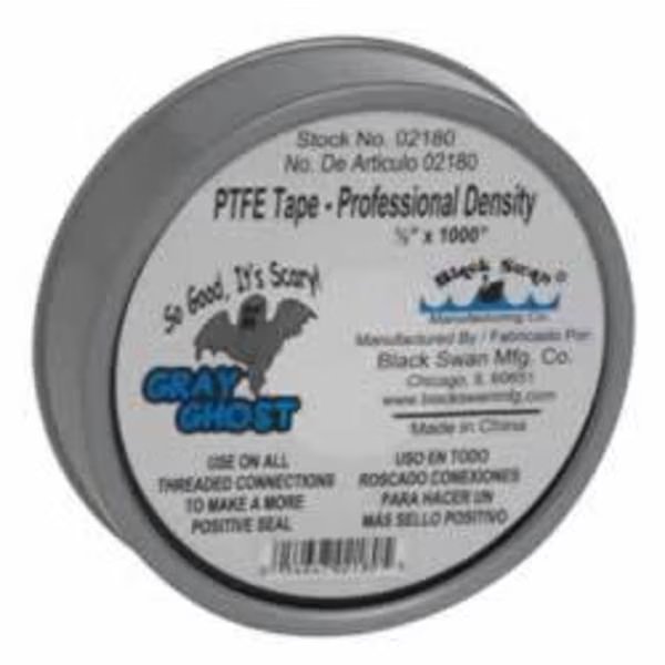 PTFE Tape - Gray Ghost 1/2" x 1000", Black Swan, Mfr#: 2180
