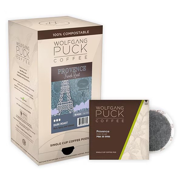 Provence French Roast Soft Coffee Pods, PK108 PK, Wolfgang Puck Coffee, Mfr#: 016430