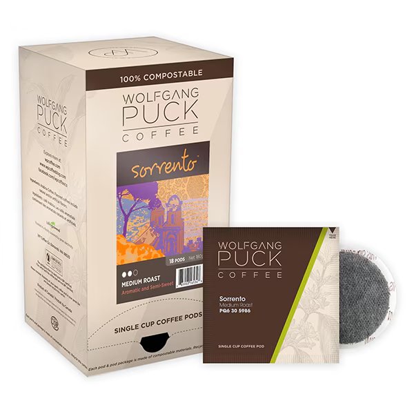Sorrento Soft Coffee Pods, PK108 PK, Wolfgang Puck Coffee, Mfr#: 016434