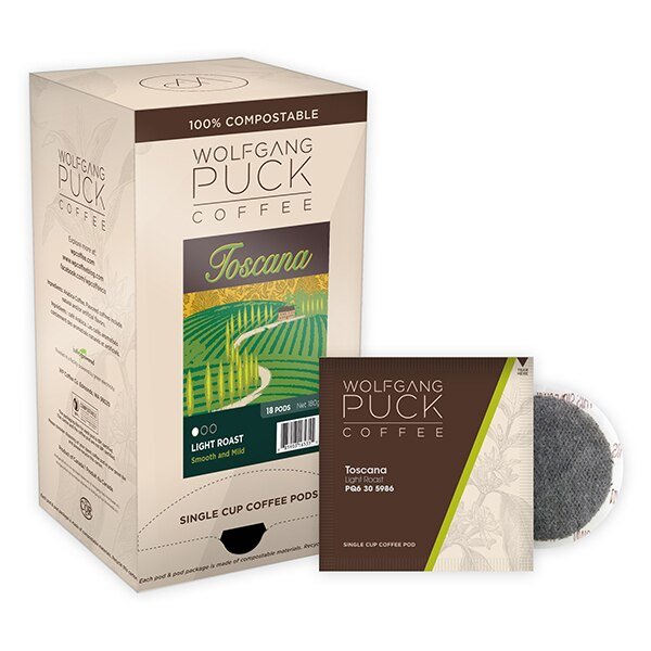 Toscana Soft Coffee Pods, PK108 PK, Wolfgang Puck Coffee, Mfr#: 016435