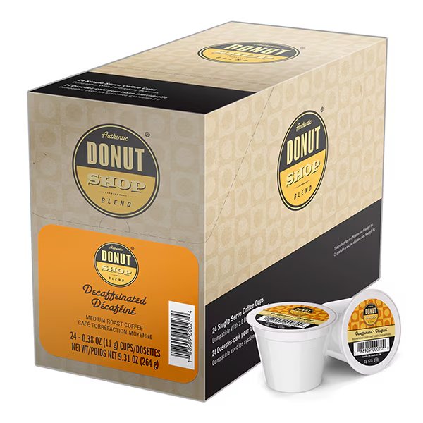Decaffeinated, Single Serve Cup, PK96 PK, Authentic Donut Shop Blend, Mfr#: SNDO2400