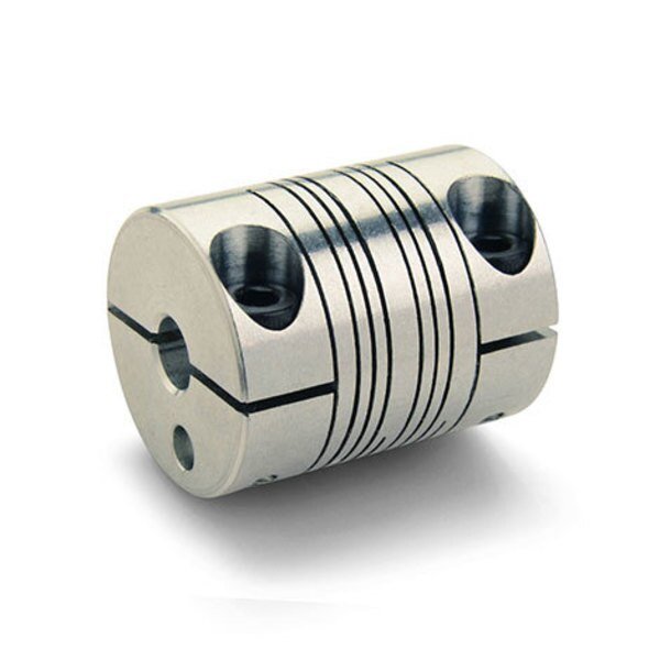 4-Beam Clamp Coupling, Bores 0.500"x12mm, OD 1.181", Aluminum, Ruland, Mfr#: MWC30-1/2"-12MM-A