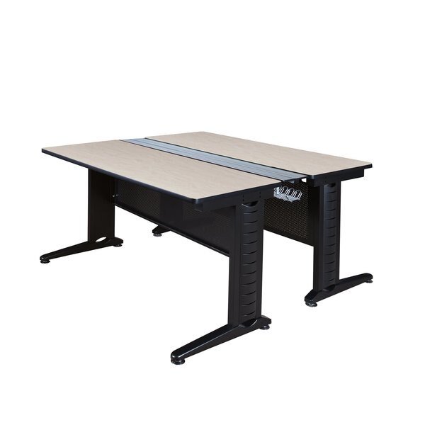 Benching Station, 58 D X 66 W X 29 H, Maple, Wood|Metal, Fusion, Mfr#: MFB6658PL