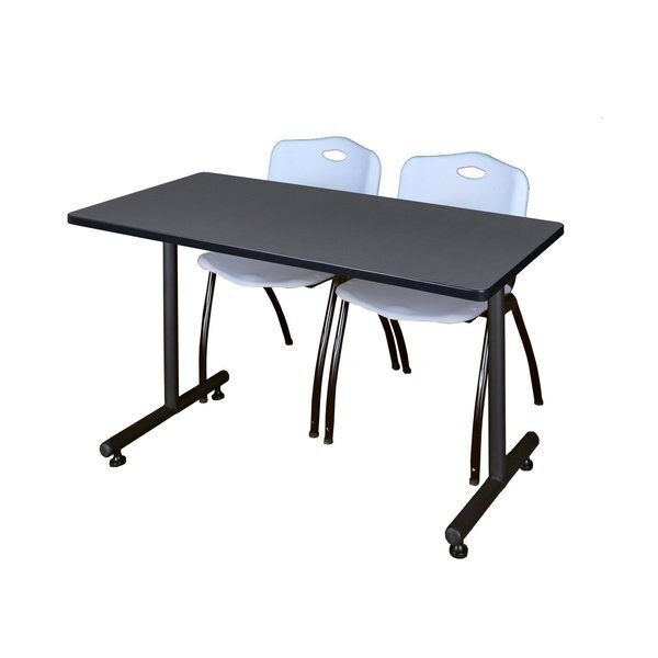 Rectangle Tables > Training Tables > Kobe Training Table & Chair Sets, 48 X 24 X 29, Grey, Kobe, Mfr#: MKTRCT4824GY47GY