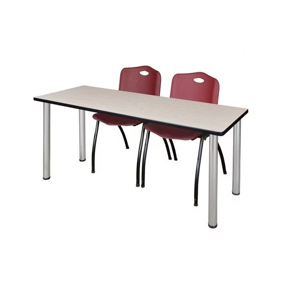Rectangle Tables > Training Tables > Kee Table & Chair Sets, 66 X 24 X 29, Wood|Metal|Plastic Top, Kee, Mfr#: MT6624PLBPCM47BY