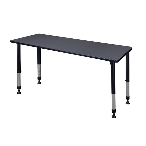 Tables > Height Adjustable > Rectangular Classroom Tables, 72 W X 24 L X 23-34 H, Wood|Metal, Grey, Kee, Mfr#: MT7224GYAPBK