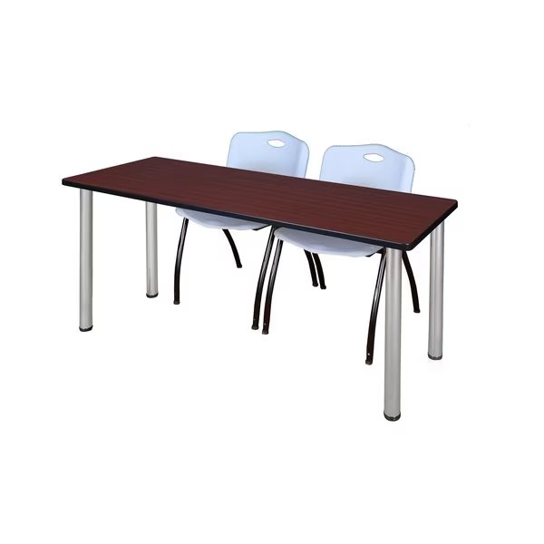 Rectangle Tables > Training Tables > Kee Table & Chair Sets, 72 X 24 X 29, Wood|Metal|Plastic Top, Kee, Mfr#: MT7224MHBPCM47GY