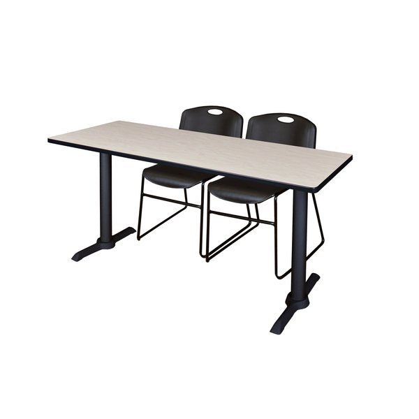 Rectangle Tables > Training Tables > Cain Training Table & Chair Sets, 66 X 24 X 29, Maple, Cain, Mfr#: MTRCT6624PL44BK