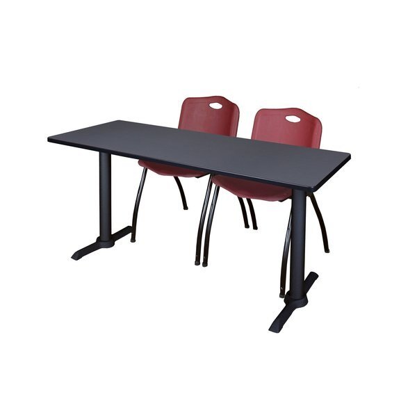 Rectangle Tables > Training Tables > Cain Training Table & Chair Sets, 72 X 24 X 29, Grey, Cain, Mfr#: MTRCT7224GY47BY