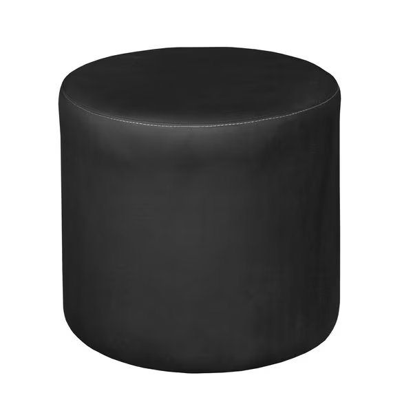 Regency Logan Round Stool Ottoman- Black, Education And Lounge, Mfr#: N6262BK