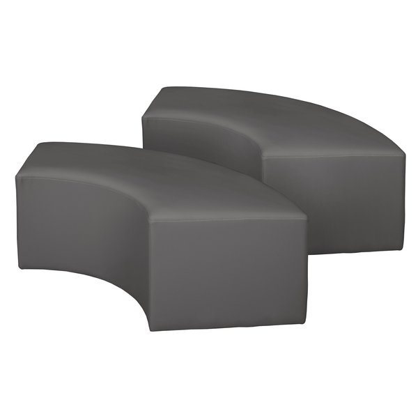 Aurora Curved Vinyl Ottoman (Set of 2)- Grey, Regency, Mfr#: N6265GY2PK