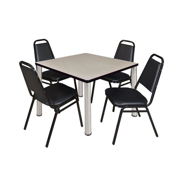 Square Tables > Breakroom Tables > Kee Square Table & Chair Sets, 36 W, 36 L, 29 H, Maple, Kee, Mfr#: TB3636PLBPCM29BK
