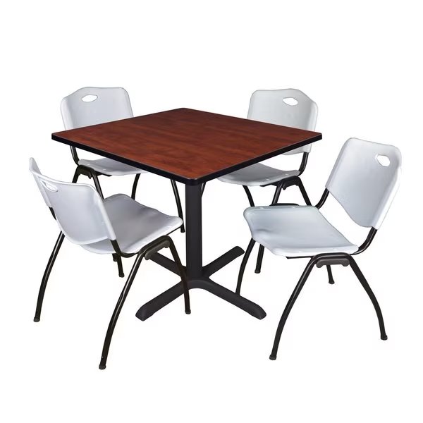 Square Tables > Breakroom Tables > Cain Square Table & Chair Sets, 42 W, 42 L, 29 H, Cherry, Cain, Mfr#: TB4242CH47GY
