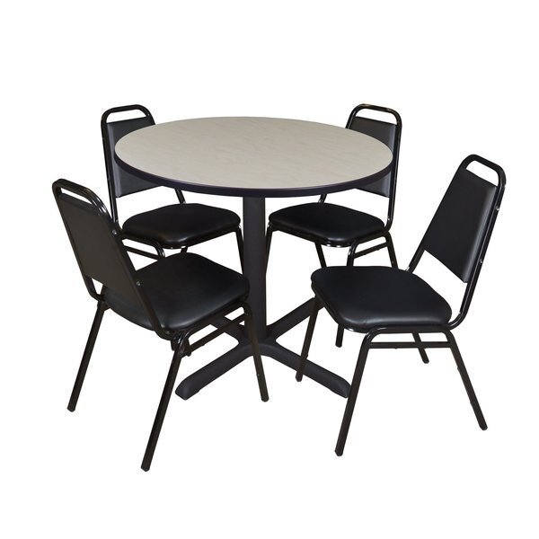 Round Tables > Breakroom Tables > Cain Round Table & Chair Sets, 42 W, 42 L, 29 H, Maple, Cain, Mfr#: TB42RNDPL29BK