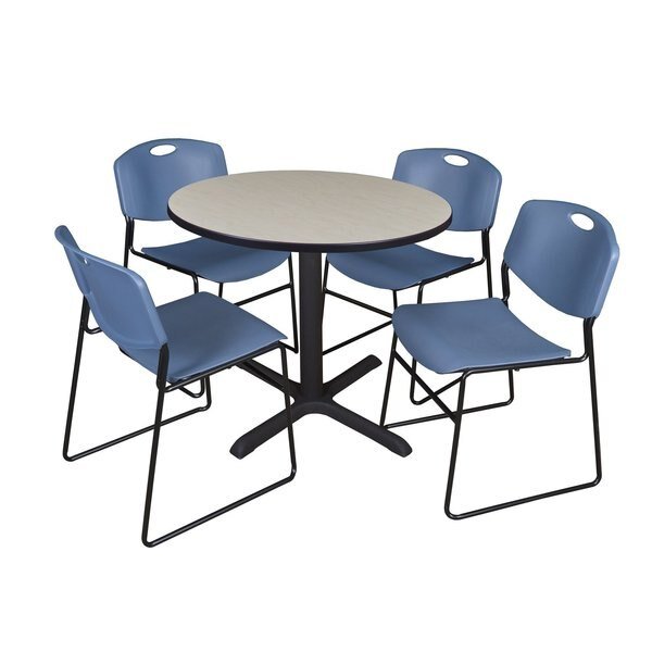 Round Tables > Breakroom Tables > Cain Round Table & Chair Sets, 42 W, 42 L, 29 H, Maple, Cain, Mfr#: TB42RNDPL44BE