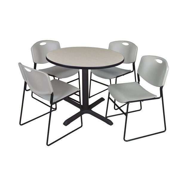 Round Tables > Breakroom Tables > Cain Round Table & Chair Sets, 42 W, 42 L, 29 H, Maple, Cain, Mfr#: TB42RNDPL44GY
