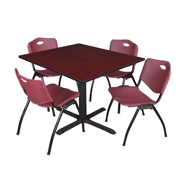 Square Tables > Breakroom Tables > Cain Square Table & Chair Sets, 48 W, 48 L, 29 H, Mahogany, Cain, Mfr#: TB4848MH47BY