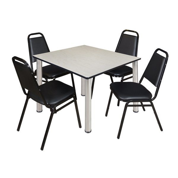 Square Tables > Breakroom Tables > Kee Square Table & Chair Sets, 48 W, 48 L, 29 H, Maple, Kee, Mfr#: TB4848PLBPCM29BK