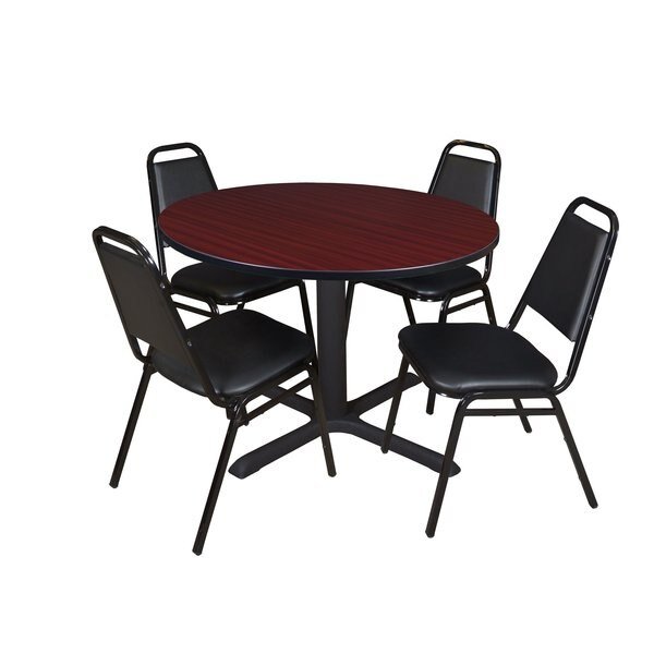 Round Tables > Breakroom Tables > Cain Round Table & Chair Sets, 48 W, 48 L, 29 H, Mahogany, Cain, Mfr#: TB48RNDMH29BK
