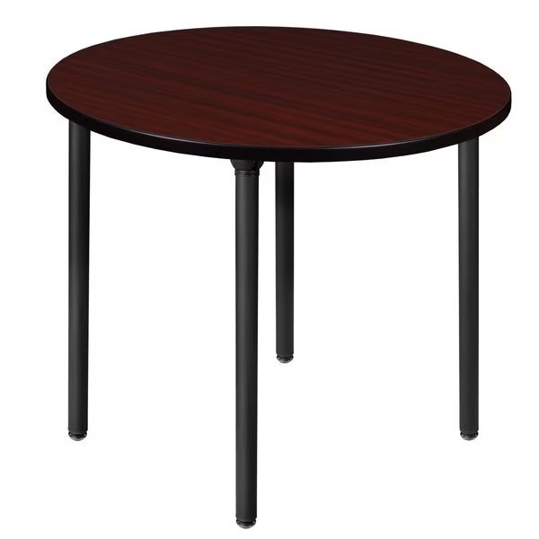 Kee Folding Tables, 36 W, 36 L, 29 H, Wood, Metal Top, Mahogany, Regency, Mfr#: TBF36RNDMHBK