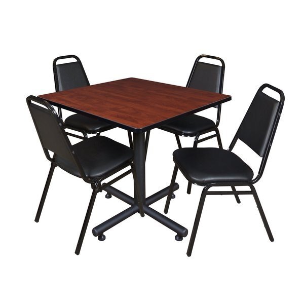 Square Tables > Breakroom Tables > Kobe Square Table & Chair Sets, 42 W, 42 L, 29 H, Cherry, Kobe, Mfr#: TKB4242CH29BK