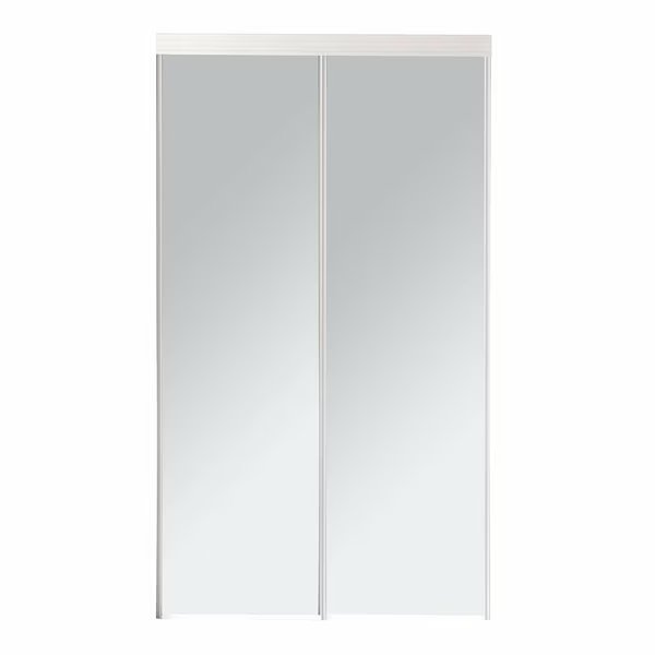 72 in. x 80 1/2 in. Bypass Mirrored Closet Door, Renin, Mfr#: BY0120BWCLE072080