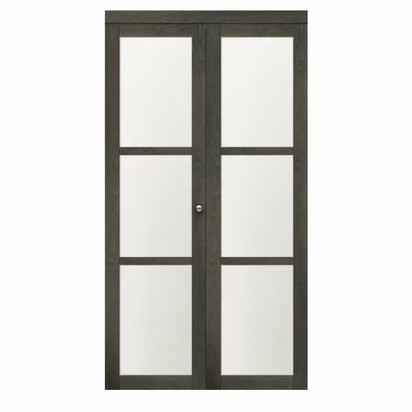 30 in. x 80 1/2 in. Euro 3-Lite Bi-Fold Door Iron Age, Renin, Mfr#: EU3150IAFGE030080