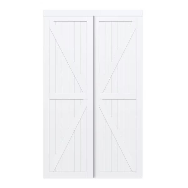 Renin 60 in. x 80 1/2 in. Trident Double-K Design Bypass Door, Renin, Mfr#: EU3295PWPWE060080