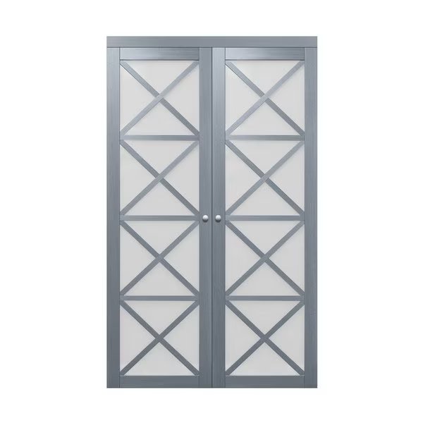 Renin 48 in. x 80 1/2 in. Crochet Multi-X Design Pivot Door, Renin, Mfr#: PV3330GGFGE048080