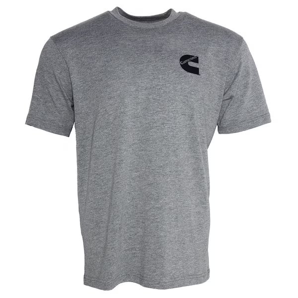 Unisex T-Shirt Short Sleeve Sport Gray Cotton Blend Tagless Tee - Large, Cummins, Mfr#: CMN4768