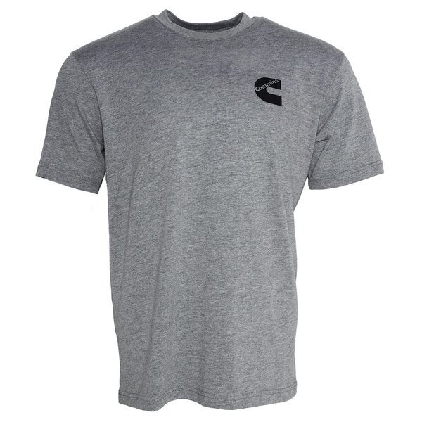 Unisex T-Shirt Short Sleeve Sport Gray Cotton Blend Tagless Tee - XL, Cummins, Mfr#: CMN4769