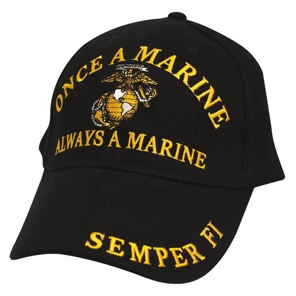 CAP  ONCE A MARINE  BLACK, U.S. Military Merchandise, Mfr#: CP00305