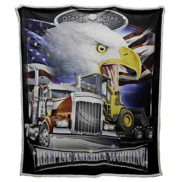 Keep American Working Sherpa Throw, Diesel Life License, Mfr#: DL02AMWK