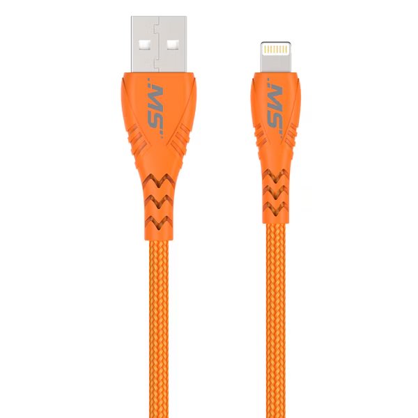 10ft. Lightning to USB Hi-Vis Charge and Sync Cables, Orange, Mobilespec, Mfr#: MB06724
