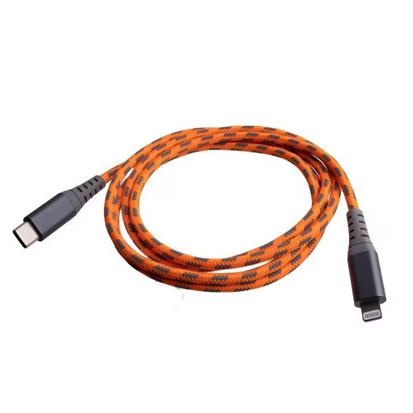 Hi-Vis 4Ft Lightning To Usb-C Cable, Orange, Mobilespec, Mfr#: MBSHV0425