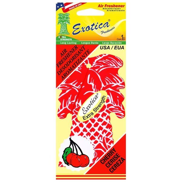 AIR FRESHENER CHERRY/SINGLE TRILINGUAL, Exotica Fresheners, Mfr#: PT1CHE