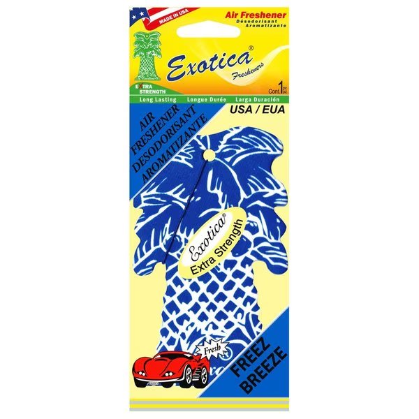AIR FRESHENER FREEZ BREEZ/SINGL TRILINGU, Exotica Fresheners, Mfr#: PT1FBZ