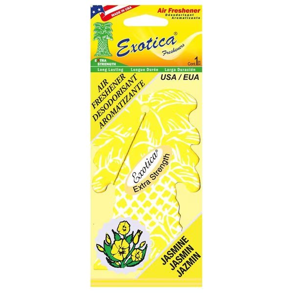 AIR FRESHENER JASMINE/SINGLE TRILINGUAL, Exotica Fresheners, Mfr#: PT1JAS