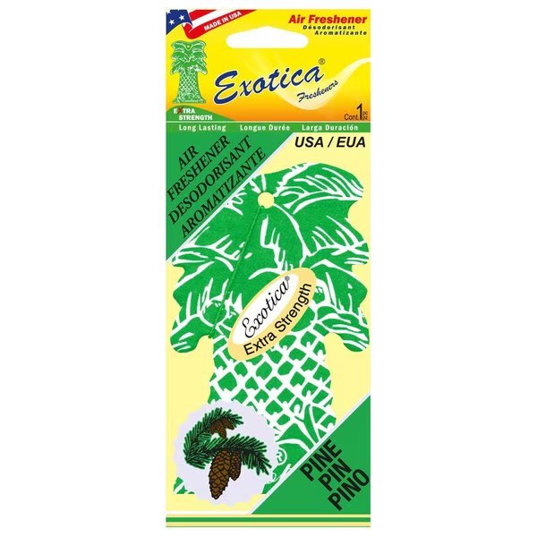 AIR FRESHENER PINE/SINGLE TRILINGUAL, Exotica Fresheners, Mfr#: PT1PIN