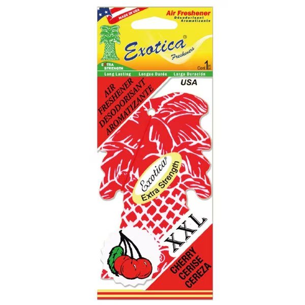 AIR FRESHENER XXL CHERRY TRILINGUAL, Exotica Fresheners, Mfr#: PT1XXLCHE