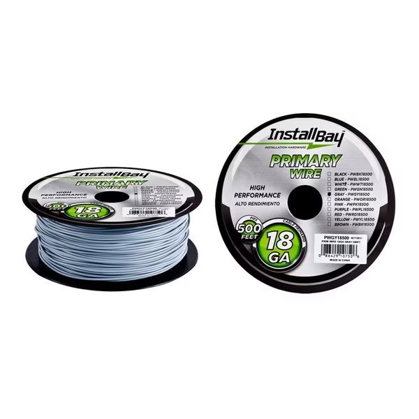 16-Gauge Gray Primary Wire, 500' Spool, Installbay By Metra, Mfr#: PWGY16500