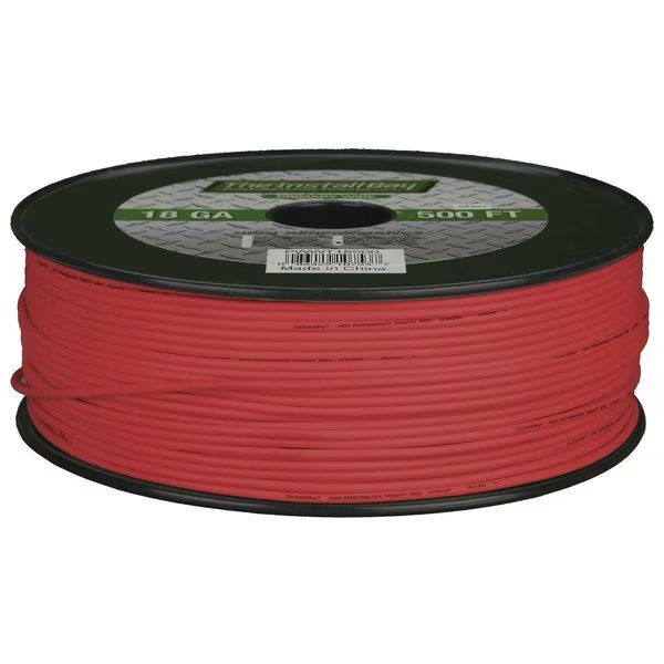 18-Gauge Red Primary Wire, 500' Spool, Installbay By Metra, Mfr#: PWRD18500