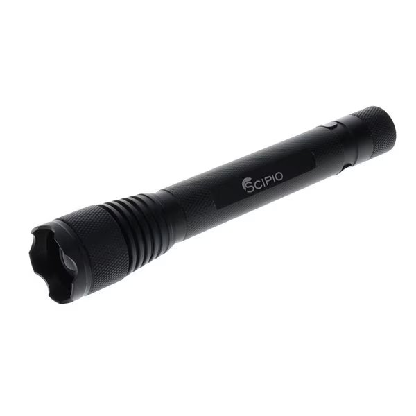 6-inch Tactical Flashlight 180 Lumens Lightweight with Adjustable Beam, Scipio, Mfr#: S3201D