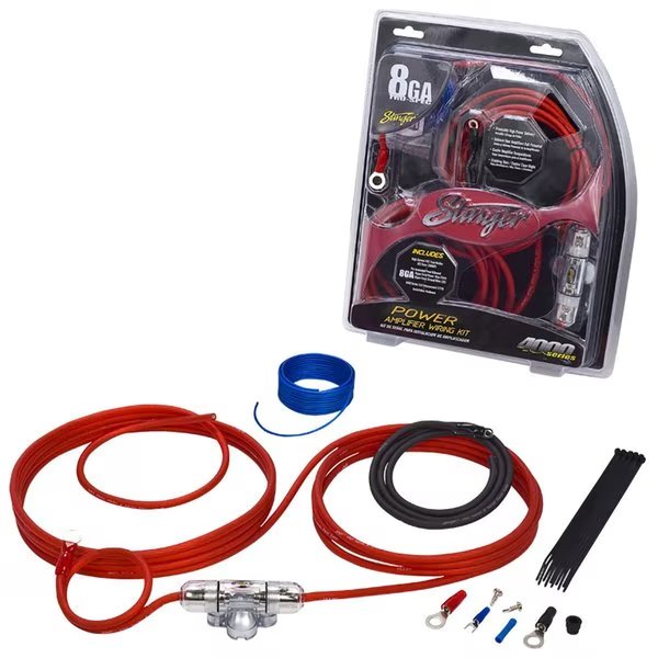 AMPKIT, 8GA, POWER ONLY, OFC, MINI-ANL FHLDR, Stinger Electronics, Mfr#: SK4281