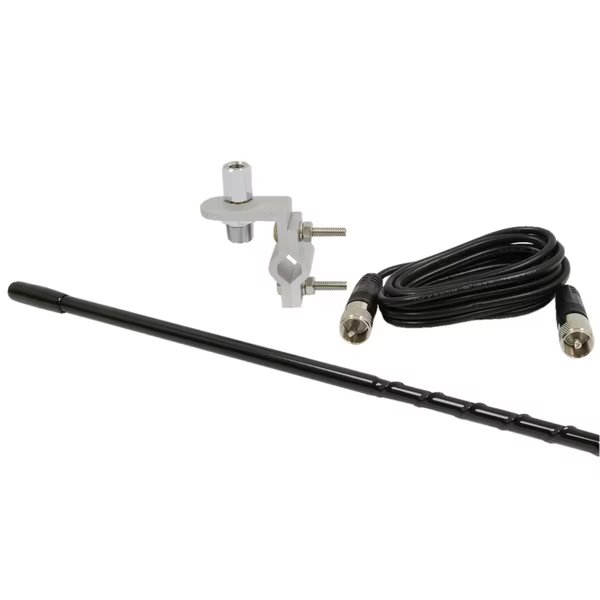 3' Mirror Mount Fiberglass CB Antenna Kit, Black, Truckspec, Mfr#: TS-83B