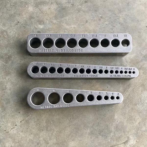 3 Piece Set, Metric, (2) V-DrillGuides and (1) V-TapGuide®, Big Gator Tools, Mfr#: The Complete Metric Set