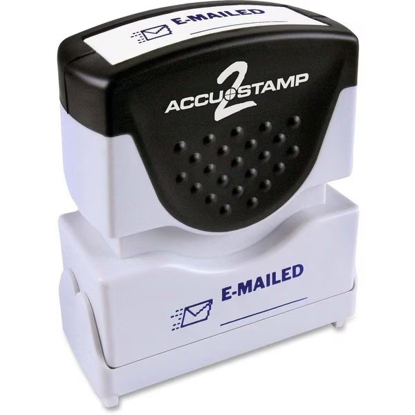 Stamp w/Microban, "Emailed", Textured Grip, Blue, Cosco, Mfr#: COS035577