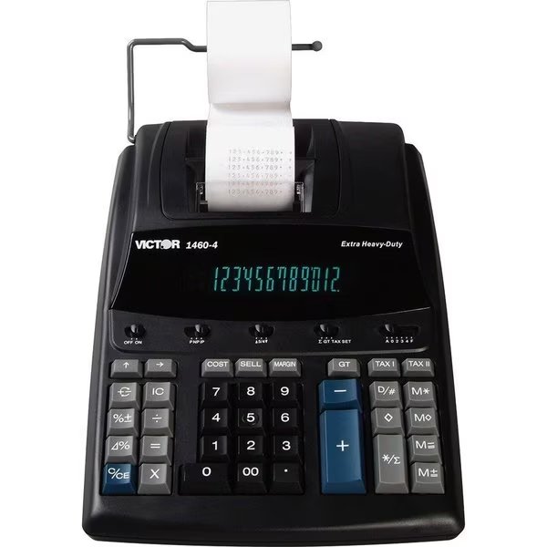 12-Digit Printing Calc., 2-Color Print, 8"x12-1/4"x3-1/4", BK, Victor Technology, Mfr#: VCT14604